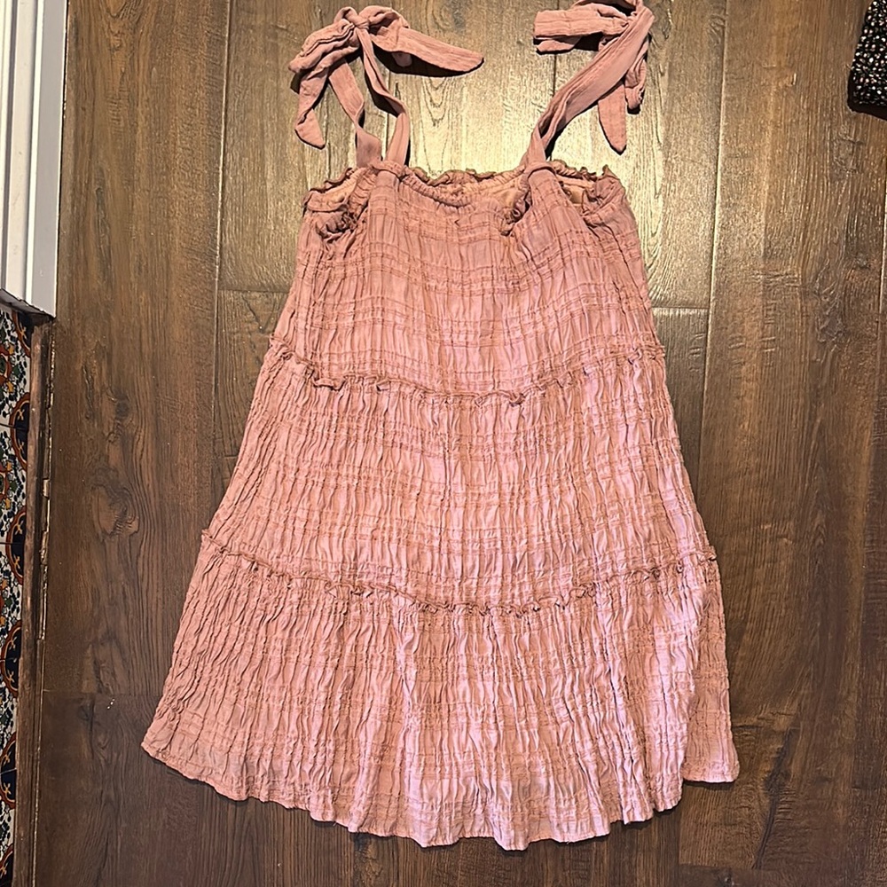 Altar'd State Pink Ruffled Tiered Sundress
